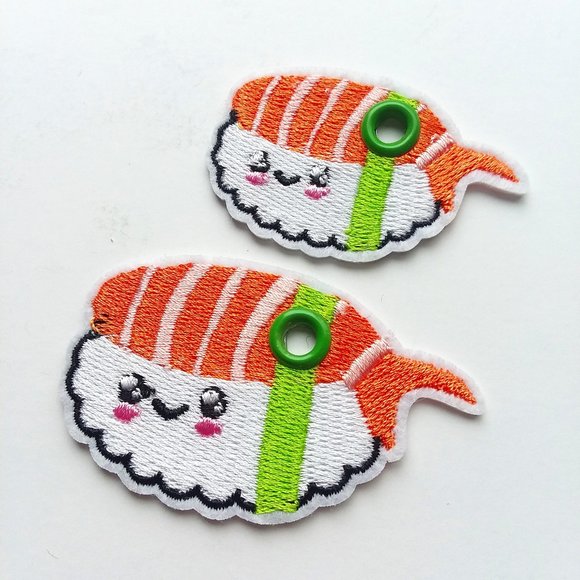 greenirishmoon Accessories - Shoe Charms   Kawaii charm  sushi sashimi roller skates shoelace patch